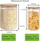 Glass Storage Jars Set Elegant Containers with Airtight Bamboo Lids, Perfect for Kitchen Organization - Flour, Rice, Pasta, Sugar, Coffee Beans (2 packs(37oz) / 2 packs(111oz)) 9.3"L x 4.9"W x 3.1"H